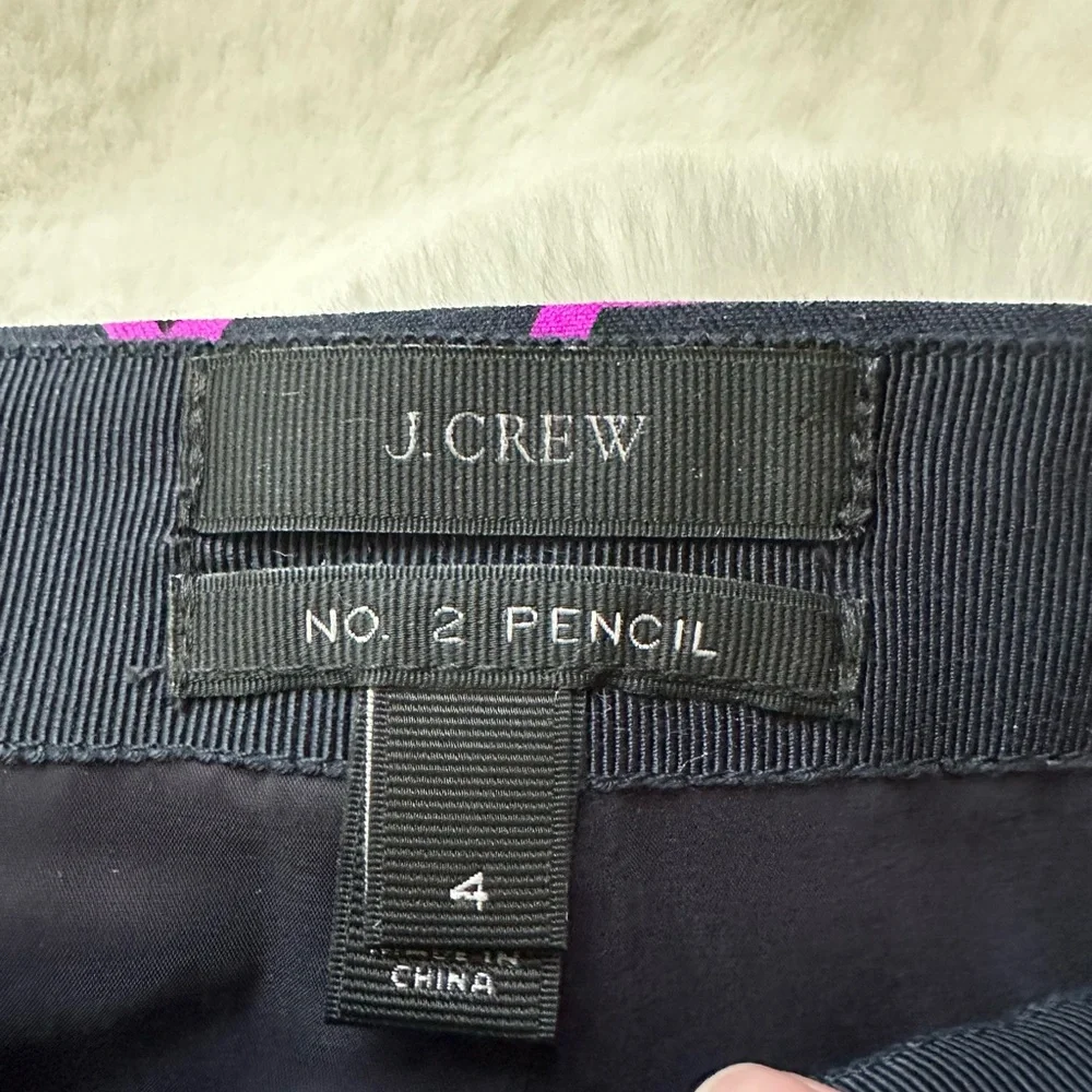 Elegant J. Crew Wool+Silk Geometric Print Pencil Skirt - 4 (S,M)